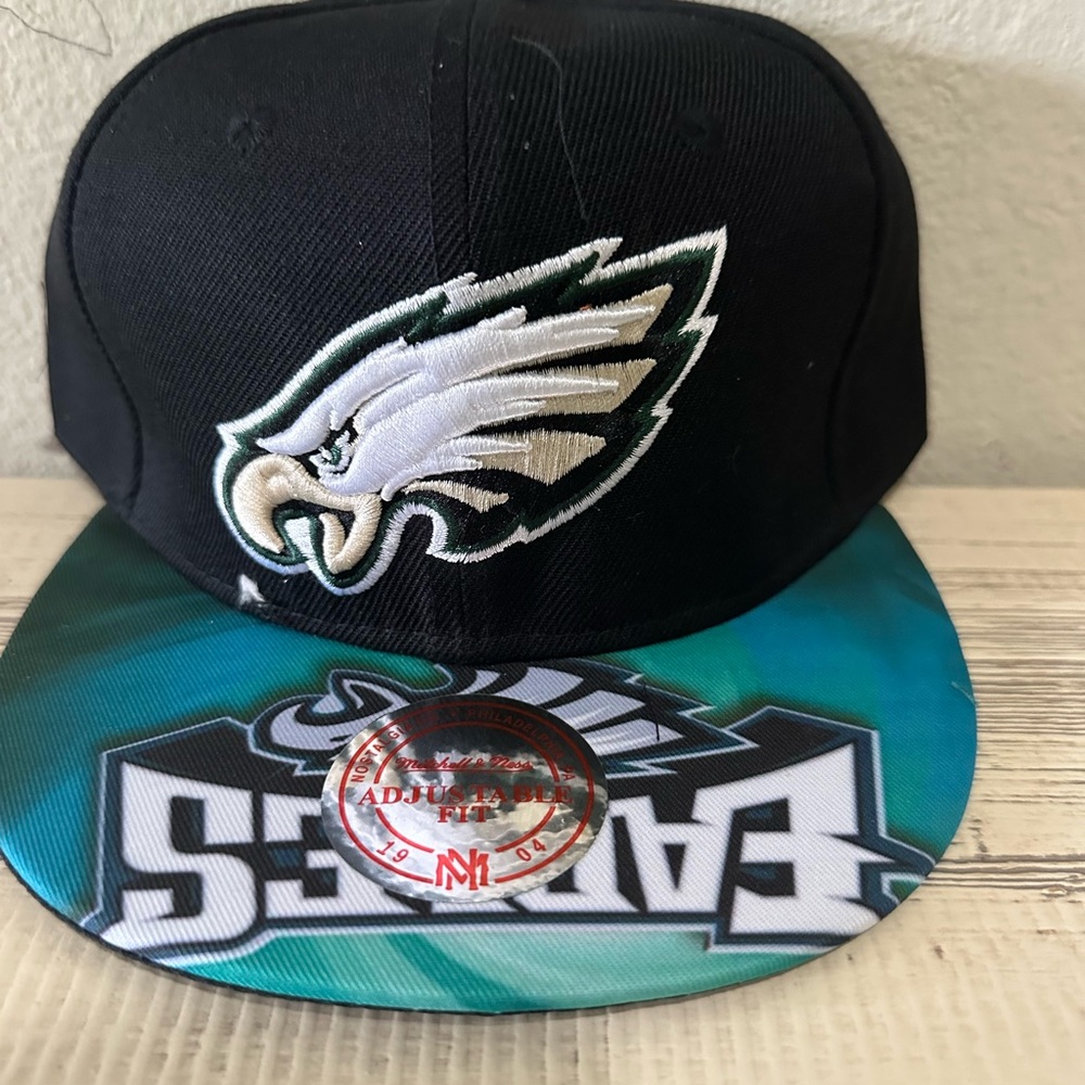 New Era Philadelphia Eagles Logo Elements Black 59FIFTY Fitted Hat Size 7 1/8